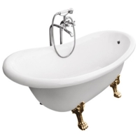 Cada freestanding retro Besco Otylia 170x77cm picioare gold