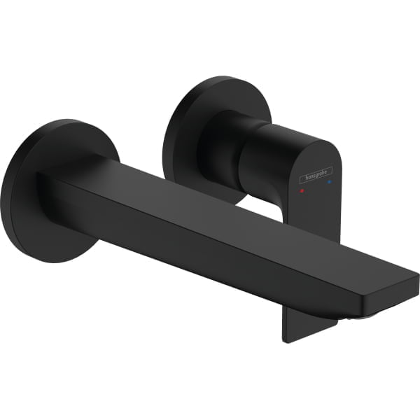 Baterie lavoar perete Hansgrohe Rebris E pipa 200mm negru mat