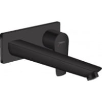 Baterie lavoar perete HansGrohe Talis E pipa 225mm  negru mat
