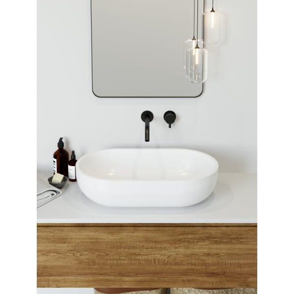 Lavoar oval Cast Marble Chira 60cm alb
