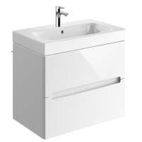 Set mobilier cu 2 sertare Geberit Modo 80cm  alb lucios