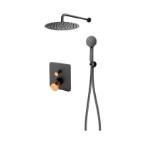 Set dus incastrat FDesign Ardesia negru-roz auriu