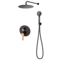 Set dus incastrat FDesign Zaffiro negru-roz auriu