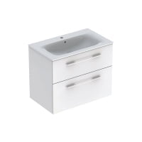 Set mobilier cu 2 sertare Geberit Selnova Square 80cm alb lucios