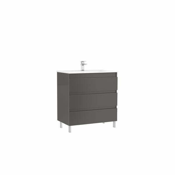 Set mobilier stativ cu 3 sertare Gala Daily cu lavoar 80cm