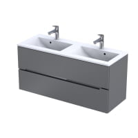Set mobilier suspendat Oristo Silver 120cm 2 sertare gri mat