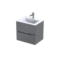 Set mobilier suspendat Oristo Silver 60cm 2 sertare gri mat
