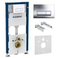 Set rezervor incastrat Geberit Duofix Delta cu set fixare si clapeta Delta 51 crom