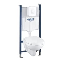 Set rezervor incastrat Grohe Solido cu vas WC si clapeta Skate Air alb lucios
