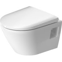Set vas wc suspendat compact Duravit D-Neo Rimless cu capac soft close  alb