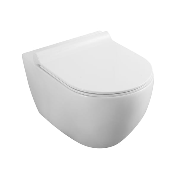 Set vas WC suspendat  Fluminia  Minerva  cu capac quick release si soft close  alb