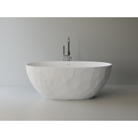 Cada freestanding cu preaplin Cast Marble Aruba 167x83cm alba