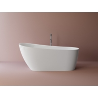 Cada freestanding fara preaplin Cast Marble Santorini 169x74cm alba