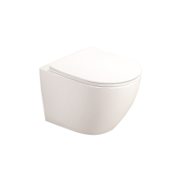 Set vas WC suspendat rimless Fluminia Alfonzo  cu capac quick release si soft close  alb lucios