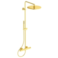 Coloana de dus cu termostat Ideal Standard Ceratherm T125 si palarie Round 300mm  auriu periat