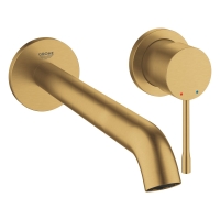Baterie lavoar perete Grohe Essence New pipa 230mm  Brushed Cool Sunrise  auriu periat mat