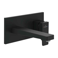 Baterie lavoar perete Villeroy&Boch Architectura Square, cu ventil click-clack, negru mat