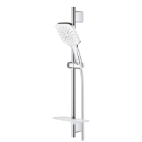 Set dus cu bara Grohe Rainshower SmartActive  Cube 130 cu 3 tipuri de jet,moon white