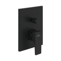 Baterie cada dus Villeroy&Boch Architectura Square, montaj incastrat, negru mat