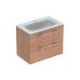 Set mobilier cu 2 sertare Geberit Selnova Square 80cm nuc american deschis