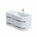 Set mobilier suspendat Oristo Opal 90cm dreapta alb lucios