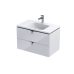 Set mobilier suspendat Oristo Siena alb cu lavoar Amelia 80cm