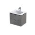 Set mobilier suspendat Oristo Siena gri mat cu lavoar Amelia 60cm