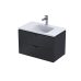 Set mobilier suspendat Oristo Siena negru cu lavoar Amelia 80cm