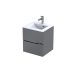 Set mobilier suspendat Oristo Silver 50cm 2 sertare gri mat
