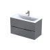 Set mobilier suspendat Oristo Silver 90cm 2 sertare gri mat