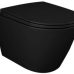 Set vas WC suspendat Rak Feeling Rimless cu capac soft close negru mat